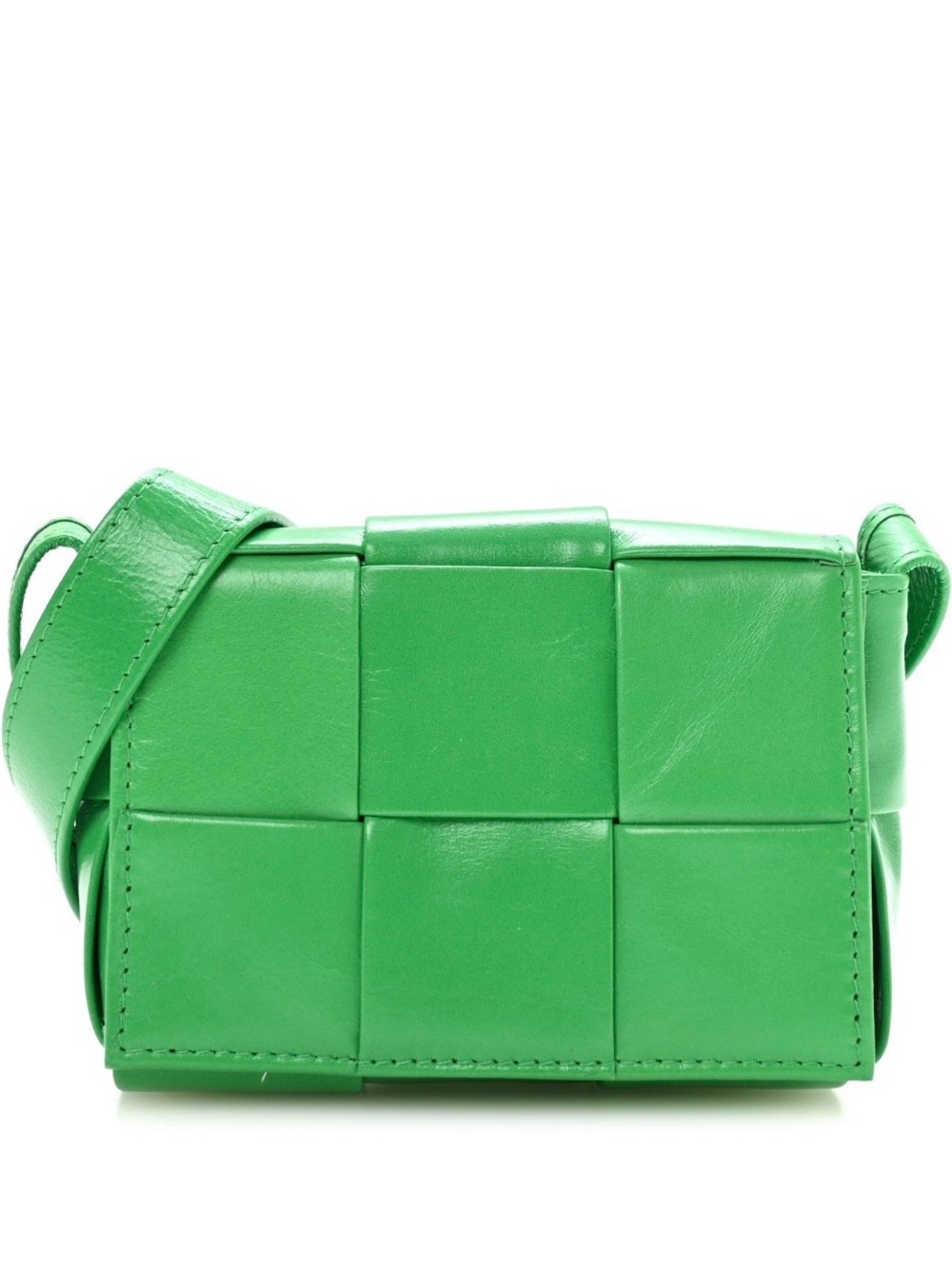 Bottega Veneta Bright Green Intrecciato Leather Crossbody
